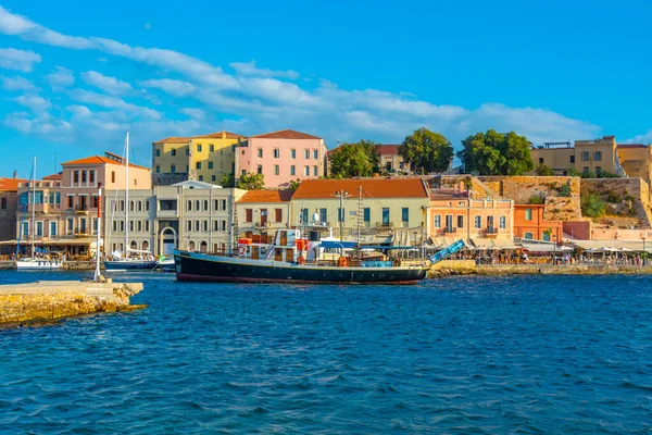Pohled Starý Benátský Přístav Řeckém Městě Chania Řecko — Stock fotografie