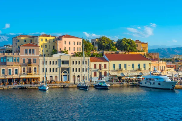 Vista Antigo Porto Veneziano Cidade Grega Chania Grécia — Fotografia de Stock