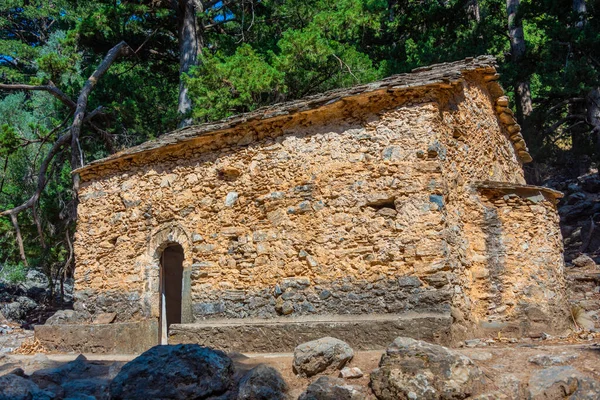 Εκκλησία Αγίου Νικολάου Στο Φαράγγι Της Σαμαριάς Στο Νησί Κρήτη — Φωτογραφία Αρχείου
