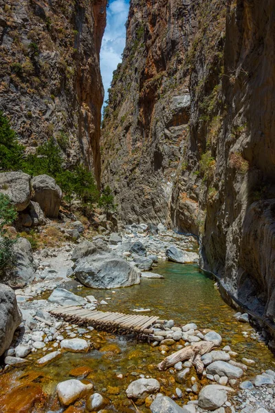 Creek Desfiladero Samaria Isla Griega Creta —  Fotos de Stock