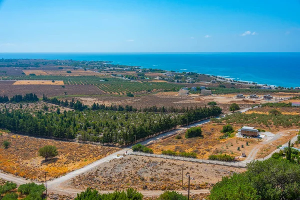 Vue Panoramique Paysage Agricole Île Grecque Crète — Photo
