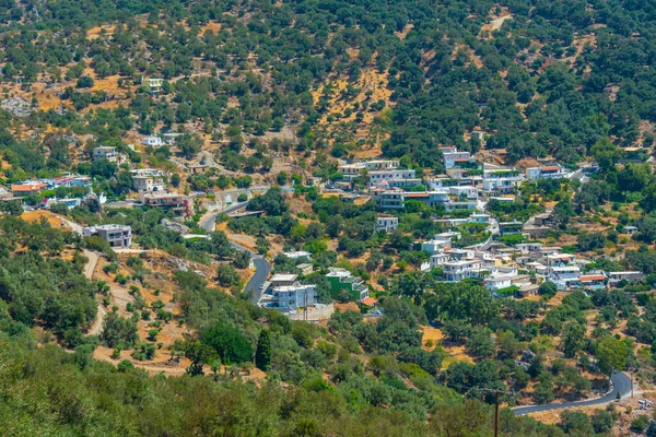 stock image Sunny day at a mountain village at Greek island Crete.