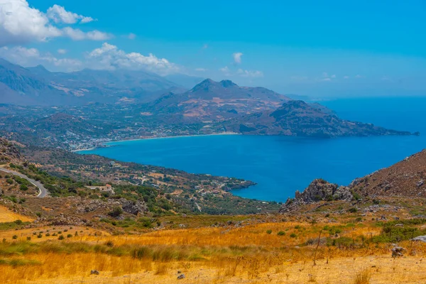 Vista Panoramica Della Città Greca Plakias Sull Isola Creta — Foto Stock