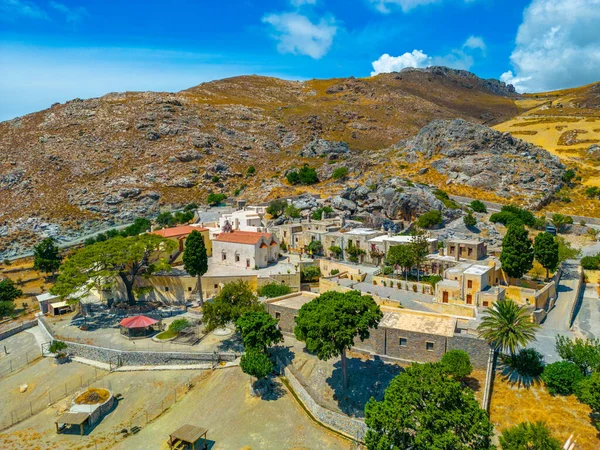 Vista Aérea Del Museo Del Monasterio Preveli Isla Griega Creta — Foto de Stock