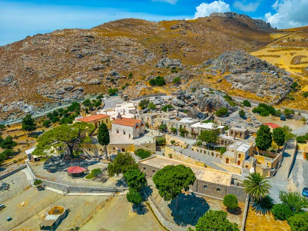 Vista Aérea Del Museo Del Monasterio Preveli Isla Griega Creta — Foto de Stock