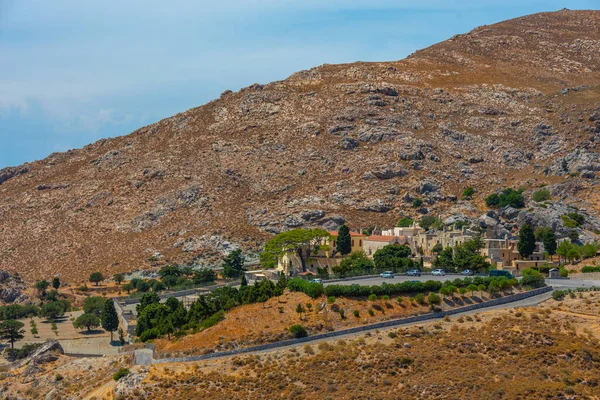 Vista Aérea Del Museo Del Monasterio Preveli Isla Griega Creta —  Fotos de Stock