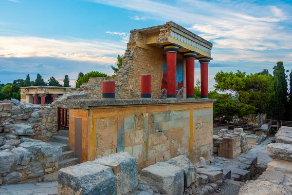 Sunset View North Entrance Knossos Palace Greek Island Crete — Stock Photo, Image