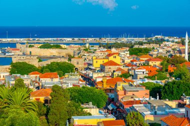 Yunan kenti Rodos 'un havadan görünüşü.