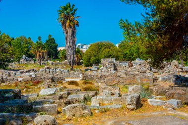 Yunan adası Kos 'ta antik agora.