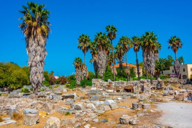 Yunan adası Kos 'ta antik agora.