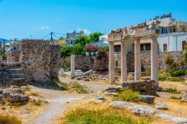 Yunan adası Kos 'taki Nymphaeum manzarası.