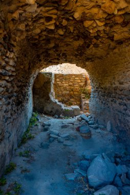 Yunan adası Kos 'taki Nymphaeum manzarası.