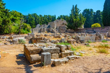 Yunan adası Kos 'taki antik harabeler.