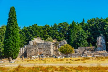 Yunan adası Kos 'taki antik harabeler.