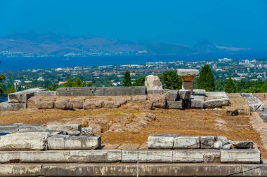 Yunan adası Kos 'taki antik harabeler.