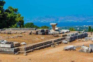 Yunan adası Kos 'taki antik harabeler.