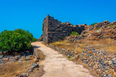 Yunanistan 'ın Nisyros adasındaki Paleokastro kalesi.