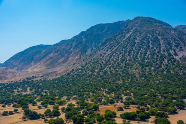 Yunanistan 'daki Nisyros volkanının manzarası.