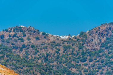 Yunanistan 'daki Nisyros volkanının manzarası.