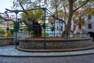 Yunan adası Kos 'taki Hipokrat ovasının günbatımı manzarası.
