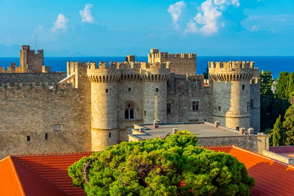 Aerial View Palace Grand Master Knights Rhodes Greece — Stock Photo, Image