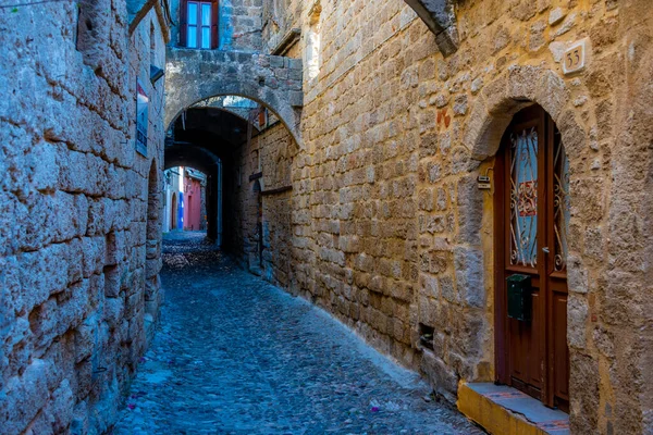 View Historical Street Center Rhodes Greece — Stock Photo, Image