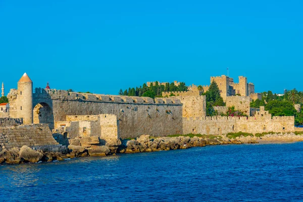 Vue Ancienne Fortification Rhodes Grèce — Photo