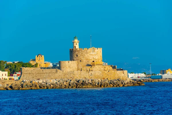 Fortezza San Nicola Sull Isola Greca Rodi — Foto Stock