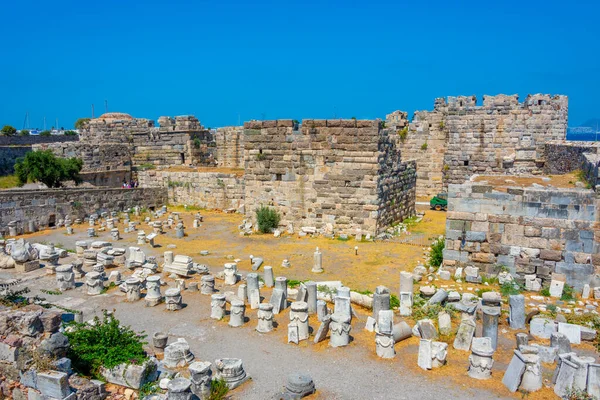 Hof Der Burg Neratzia Auf Der Insel Kos Griechenland — Stockfoto
