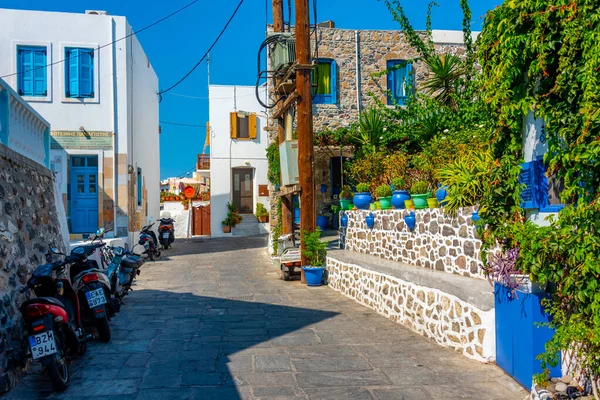Красочные Улицы Города Мандраки Греческом Острове Низирос — стоковое фото