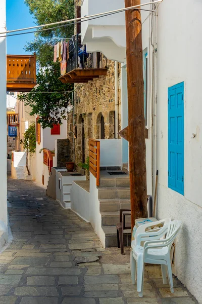 Красочные Улицы Города Мандраки Греческом Острове Низирос — стоковое фото