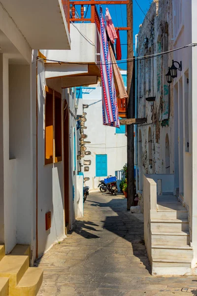 Kleurrijke Straten Van Mandraki Stad Het Griekse Eiland Nisyros — Stockfoto
