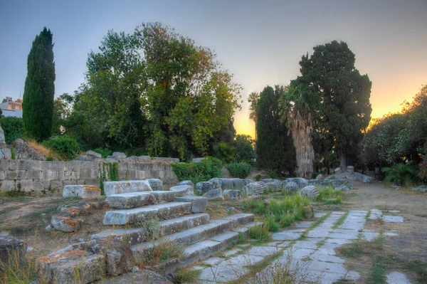 Sunset View Ancient Agora Greek Island Kos — Stock Photo, Image