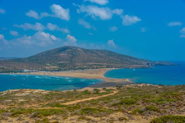 Yunan adası Rodos 'taki Prasonisi Sahili Panoraması.