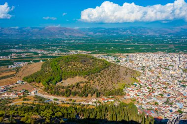 Yunan kenti Argos 'un Panorama manzarası.