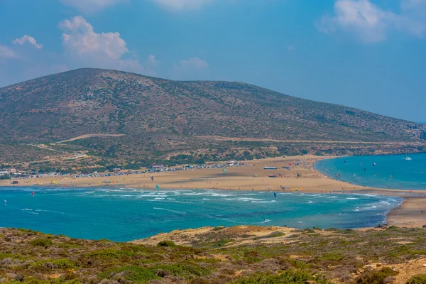 Panorama Van Het Strand Van Prasonisi Het Griekse Eiland Rhodos — Stockfoto