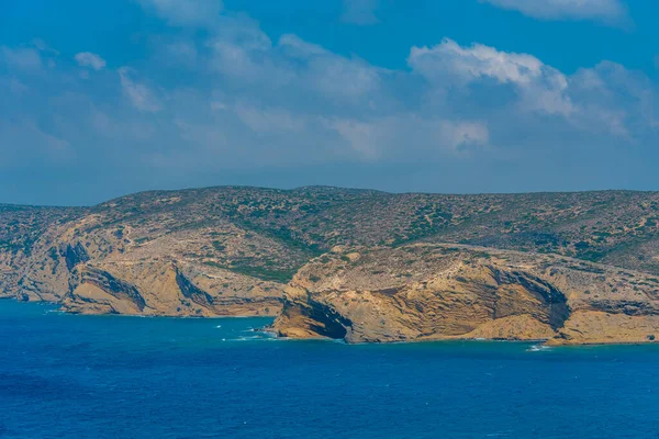Скалистое Побережье Острова Родос Греции — стоковое фото
