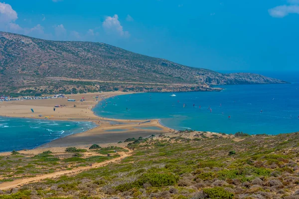 Panorama Van Het Strand Van Prasonisi Het Griekse Eiland Rhodos — Stockfoto