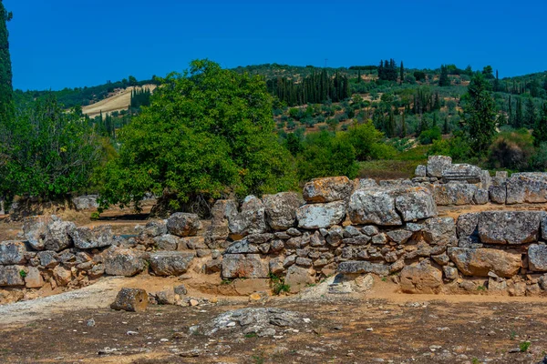 Yunanistan 'daki antik Nemea kompleksindeki Zeus tapınağının kalıntıları.