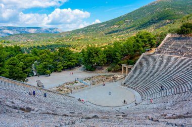 Yunanistan 'daki Epidaurus Asclepieion Antik Tiyatrosu.