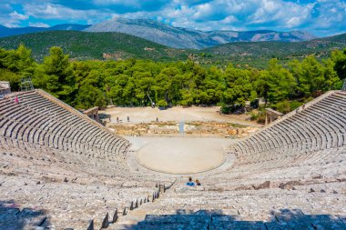 Yunanistan 'daki Epidaurus Asclepieion Antik Tiyatrosu.