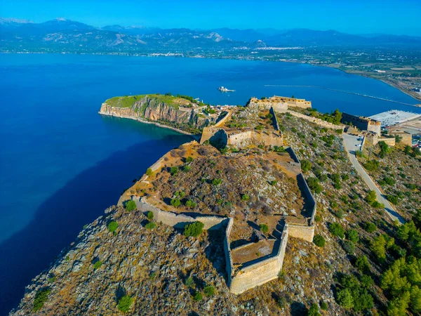 Panorama Pohled Pevnost Palamidi Řecké Město Nafplio — Stock fotografie