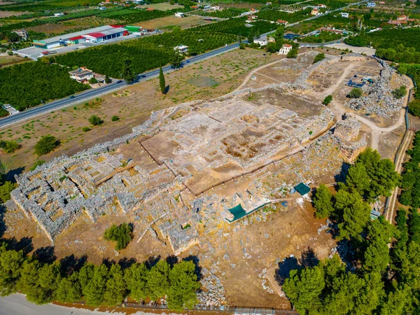 stock image Tiryns is a Mycenaean archaeological site in Argolis in the Peloponnese, Greece.