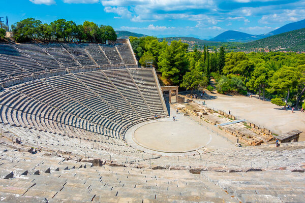 Ancient Theatre at the Asclepieion of Epidaurus in Greece.