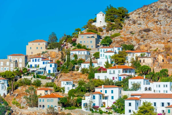 Casas Residenciales Ladera Isla Hydra Grecia — Foto de Stock