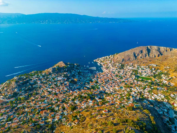 Panorama Vista Cidade Hydra Grécia — Fotografia de Stock