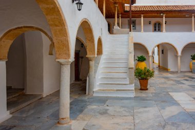 Lord Hydra 'nın Annesi' nin Yunanistan 'daki Ortodoks Katedrali Kilisesi' nin Yatakhanesi.