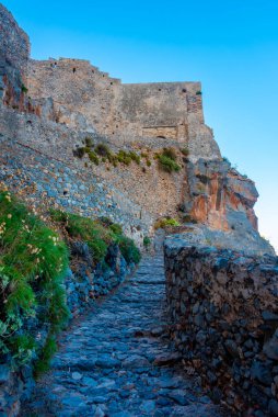 Yunanistan 'daki Monemvasia kalesine giden merdiven.