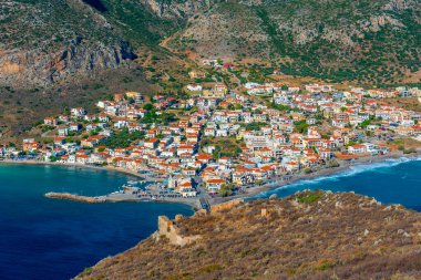 Yunan kenti Gefira 'nın Panorama manzarası.