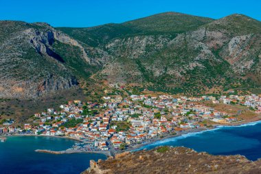 Yunan kenti Gefira 'nın Panorama manzarası.